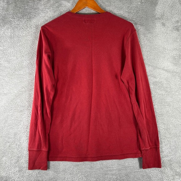 Guess USA Long Sleeve Shirt Mens Large Red‎ V-Neck Cotton Y2K 2000s - Picture 3 of 8